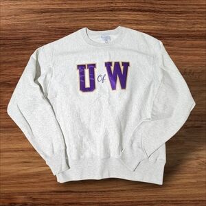 VTG/90s Huskies Champion Reverse Weave Sweater University Of Washington Size M